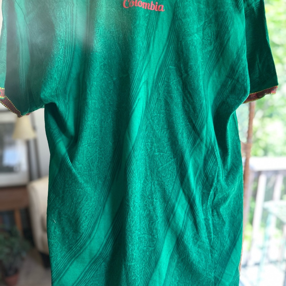 L cotton Colombia Graphic Men's Short Sleeve Tee - Green vintage fútbol soccer - Picture 8 of 9